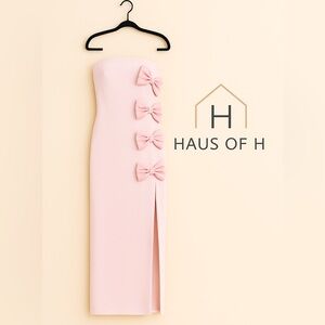 BHLDN LIA STRAPLESS BOW MIDI DRESS - Anthropologie